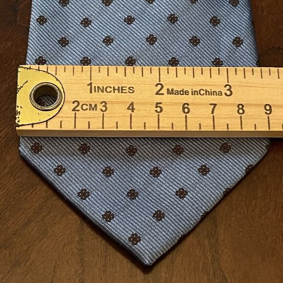 Lc La Corona Roma Blue Brown 100% Silk Men’s Neck Tie Made In Italy - Picture 4 of 9